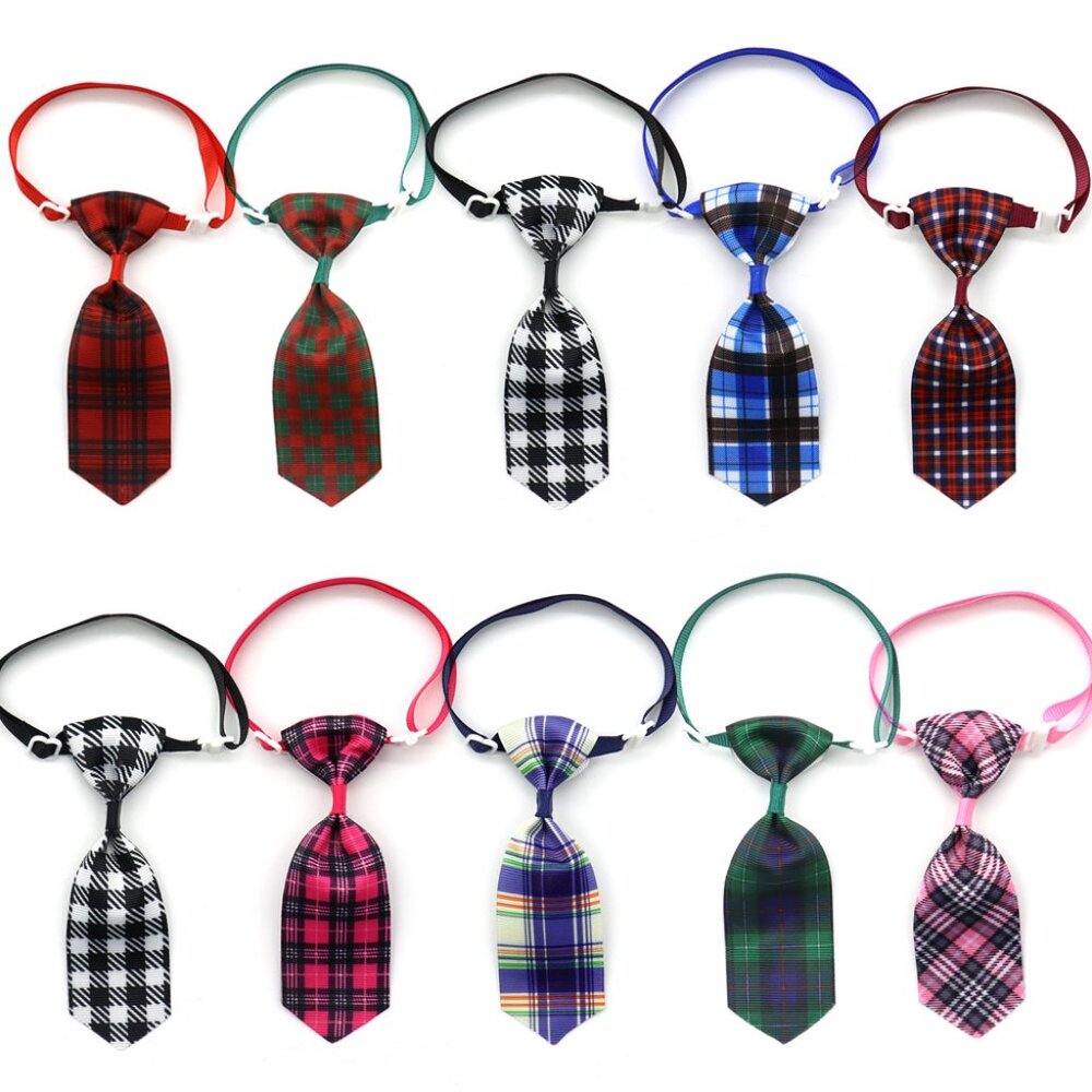 Dog Cat Pet Fashion Plaid Striped Bow Tie Collar NEW